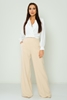 Joymiss High Waist Casual Trousers Black Beige Бежевый