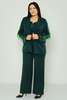 Rissing Star Casual Plus Size Suits Black Red Beige Emerald Emerald