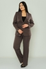 HKN Casual Plus Size Suits Black Red Grey Brown Beige серый