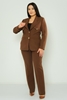 HKN Casual Plus Size Suits Black Red Grey Brown Beige коричневый