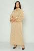 Pole & Pole Maxi Casual Dress Black-Gold Beige-Gold Ecru-Gold Green-Gold Camel-Gold Brown-Gold Bordeux-Gold Bej - Altın