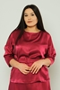 Favori Casual Plus Size Blouse Grey Bordeux bordo şarabı