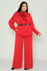 Favori Casual Plus Size Suits Black Red Brown Red