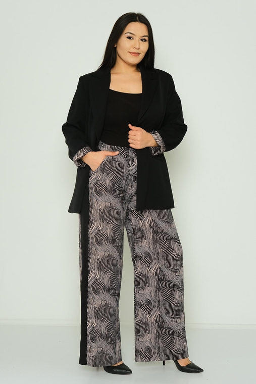 Favori Casual Plus Size Suits Black