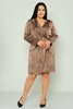 Favori Casual Dress Grey Brown Bordeux Kahverengi