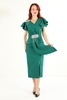 Panas Line Night Wear Dresses Black Red White Beige Powder Emerald Emerald