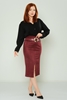 Favori Casual Skirts Black Grey Bordeux Beige Khaki bordo şarabı