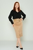 Favori Casual Skirts Black Grey Bordeux Beige Khaki اللون البيج