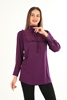 Mirador Casual Blouses Black Ecru Sax Plum Rose Mint Emerald ice Blue слива