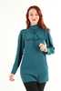 Mirador Casual Blouses Black Ecru Sax Plum Rose Mint Emerald ice Blue زمرد