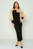 Lila Rose Maxi Long Sleeve Casual Dresses Black Beige-Black Leopard-Black Black-Beige