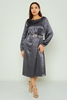 Favori Long Sleeve Casual Dresses Black Grey Bordeux Beige اللون الرمادي