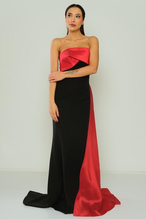 Hot Contact Night Wear Evening Dresses Black-Red Black-Fuchsia Black-Ecru Black-Saffron