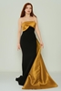 Hot Contact Night Wear Evening Dresses Black-Ecru لون الزعفران - أسود