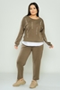 Mac Park Casual Plus Size Suits Black Khaki Stone Haki