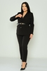 Tugce & Ece Casual Plus Size Suits Brown Black