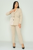 Tugce & Ece Casual Plus Size Suits Brown Beige