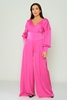 Rengin Night Wear Jumpsuits Navy Fuchsia ضارب الى الحمرة