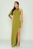 Rengin Night Wear Evening Dresses Black Ecru Olive زيتون