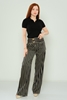 Lila Rose Casual Trousers Black Red Navy BEIGE-BLACK BEIGE-BLACK