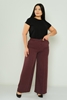 Selen Casual Trousers Navy Khaki Plum Koyu Mor