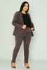 HKN Casual Plus Size Suits Black Grey Brown Beige Gri