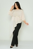 Favori Casual Plus Size Blouse Black اللون البيج