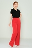 Excuse High Waist Casual Trousers Black Beige Ecru Macenta Red