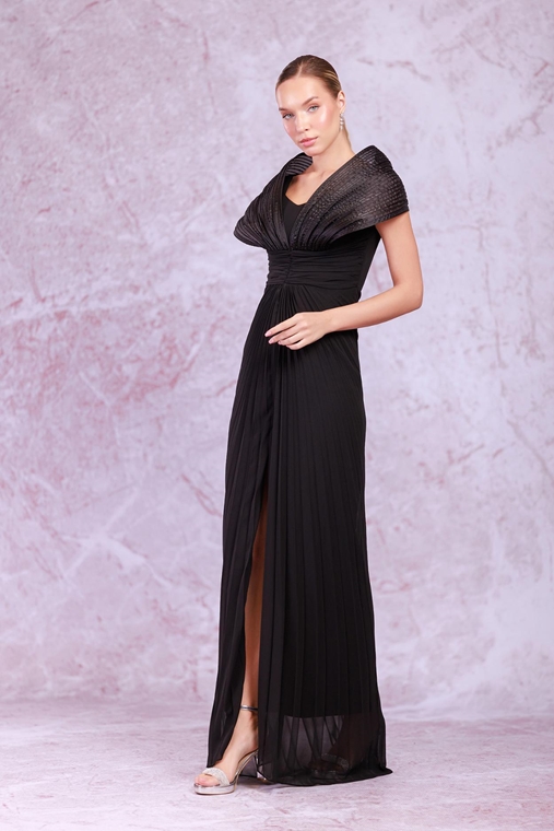 Odrella Night Wear Evening Dresses Black Fuchsia Mink Wine Emerald