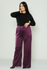 Explosion High Waist Casual Trousers Black Khaki Purple أرجواني