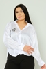 Explosion Long Sleeve Casual Plus Size Blouse Black Beige Ecru Ecru