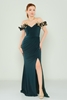 Rengin Night Wear Evening Dresses Black Ecru Emerald Zümrüt