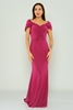 Odrella Night Wear Evening Dresses Black Fuchsia Leopard Fuşya