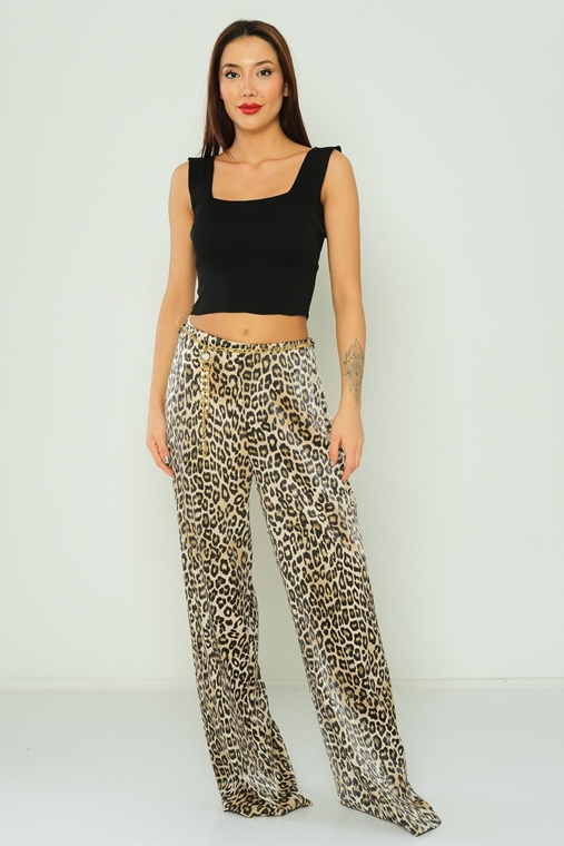 Favori High Waist Casual Trousers Black