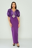 Elit Bella Night Wear Evening Dresses Black Yellow Sax Purple Caramel لون أرجواني