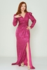 Odrella Night Wear Evening Dresses Black Beige Fuchsia Sax ضارب الى الحمرة