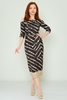 Lila Rose Three Quarter Sleeve Casual Dresses Leopard Beige