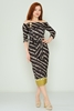 Lila Rose Three Quarter Sleeve Casual Dresses Leopard Olive