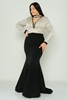 Odrella Night Wear Evening Dress Black Black-Beige اللون البيج - أسود