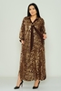 Pole & Pole Maxi Long Sleeve Casual Dress Black-Gold Ecru-Gold Green-Gold Red-Gold Camel-Gold Brown-Gold Bordeux-Gold Brown-Gold