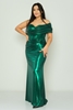 Odrella Night Wear Evening Dress Fuchsia Leopard Mink Emerald Emerald