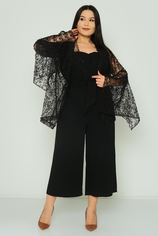 Qne Tu Casual Plus Size Suits Black