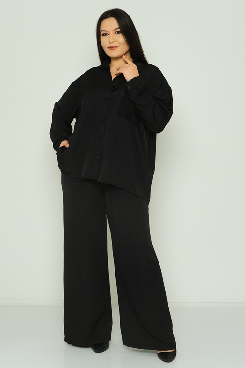 Pole & Pole Casual Plus Size Suits Black Green Bordeux Navy