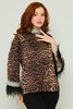 Lila Rose Long Sleeve Casual Blouses Black Leopard Snake Leopard