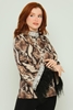 Lila Rose Long Sleeve Casual Blouses Black Leopard Snake Snake