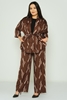 Tugce & Ece Casual Plus Size Suits Black Brown