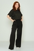 Explosion High Waist Casual Trousers Black-Camel Black-Khaki Black-Khaki