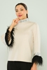 Lila Rose Long Sleeve Casual Blouses Black Leopard Snake Stone