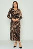 Explosion Maxi Long Sleeve Casual Dresses Camel Haki