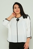 Favori Casual Plus Size Blouse Black Ecru Ecru